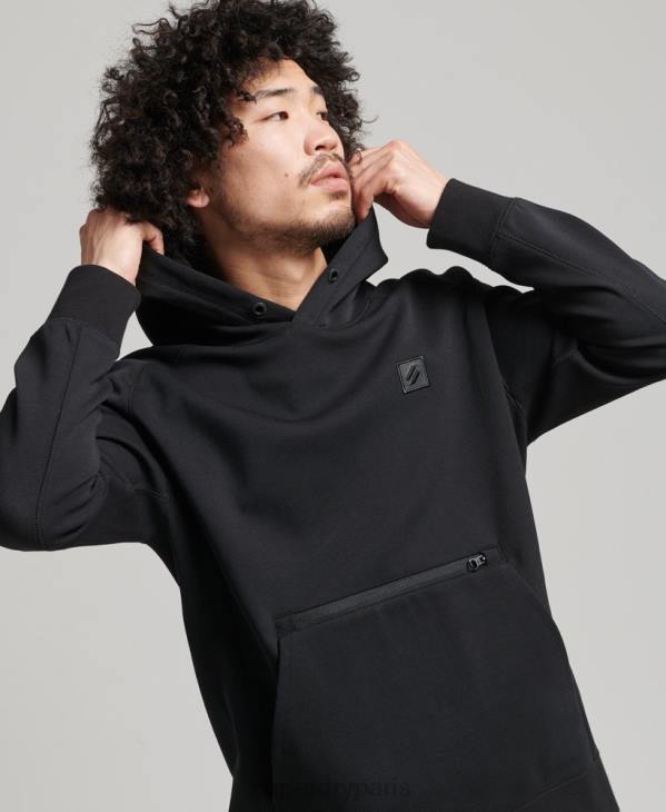 Superdry Hommes sweat à capuche technique D64Z597 vêtements noir
