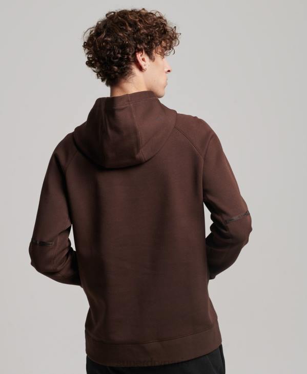 Superdry Hommes sweat à capuche technique D64Z648 vêtements brun