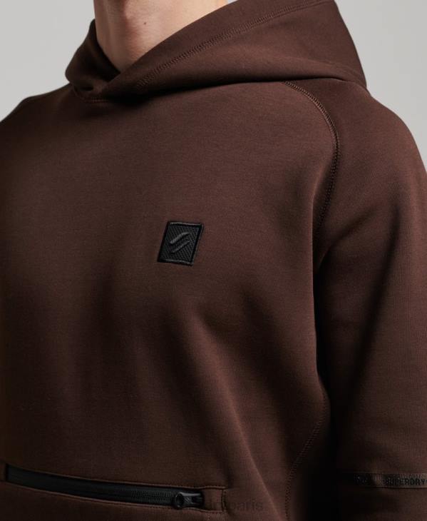 Superdry Hommes sweat à capuche technique D64Z648 vêtements brun