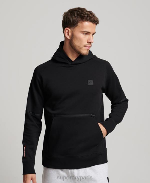 Superdry Hommes sweat à capuche technique D64Z711 vêtements noir