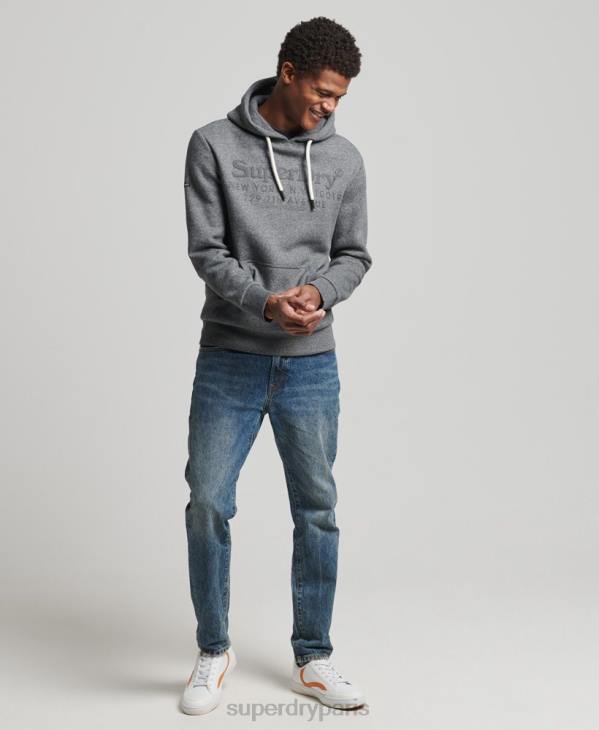Superdry Hommes sweat à capuche ton sur ton D64Z5189 vêtements gris foncé