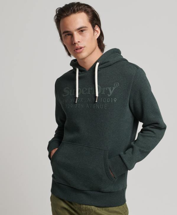 Superdry Hommes sweat à capuche ton sur ton D64Z5212 vêtements vert