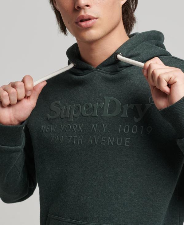 Superdry Hommes sweat à capuche ton sur ton D64Z5212 vêtements vert