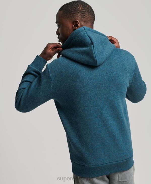 Superdry Hommes sweat à capuche ton sur ton D64Z862 vêtements bleu