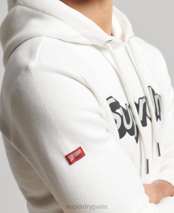 Superdry Hommes sweat à capuche trading co D64Z804 vêtements blanc