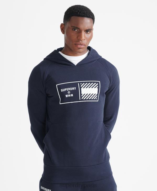 Superdry Hommes sweat à capuche train core D64Z5197 vêtements marine