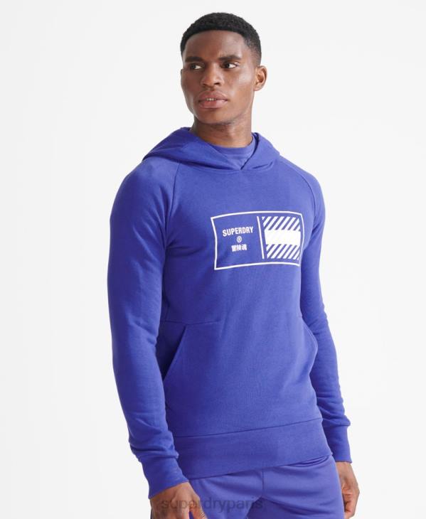 Superdry Hommes sweat à capuche train core D64Z5230 vêtements bleu