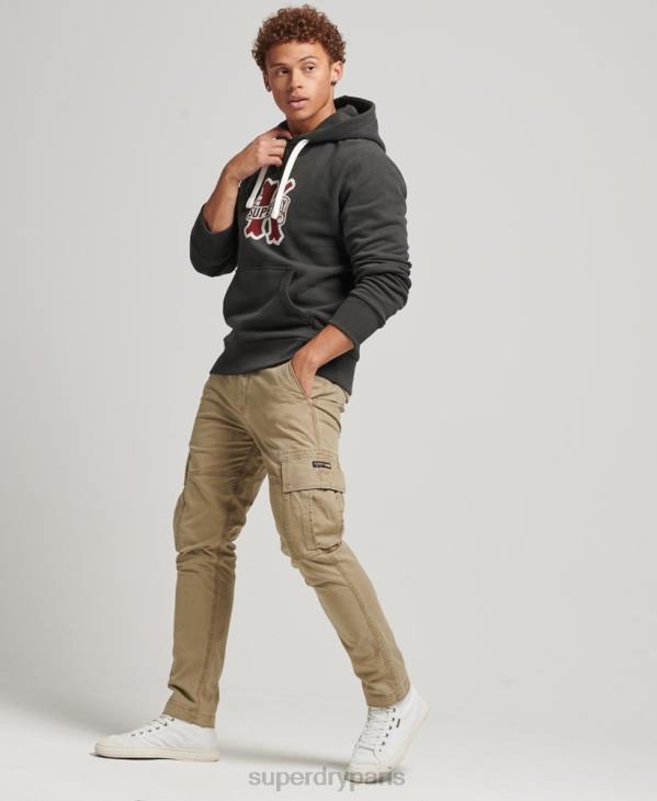 Superdry Hommes sweat à capuche universitaire D64Z5089 vêtements gris foncé