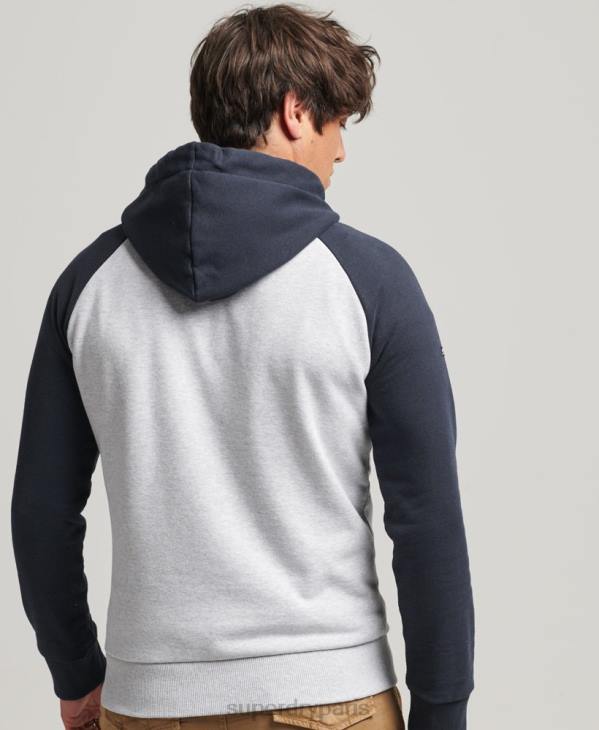Superdry Hommes sweat à capuche universitaire scénarisé D64Z851 vêtements gris