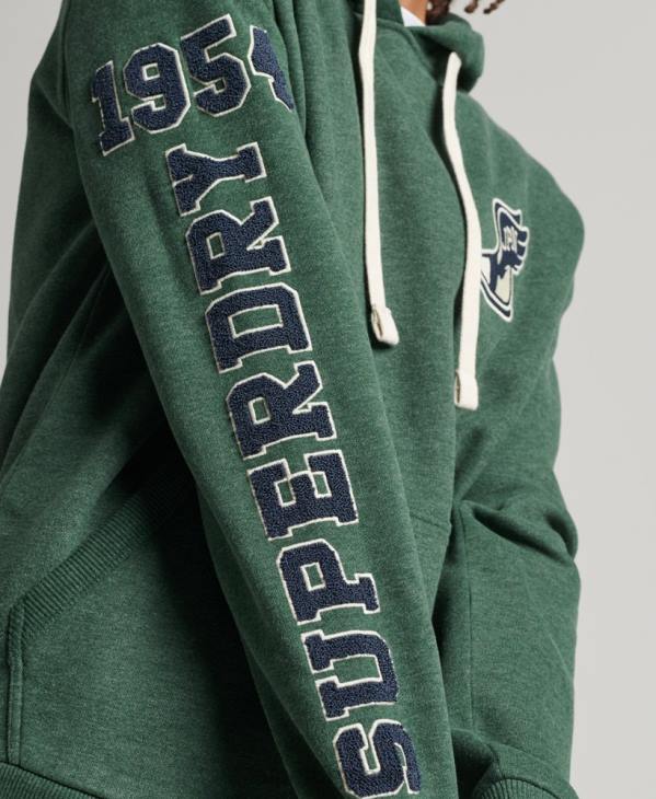 Superdry Hommes sweat à capuche universitaire style script vintage D64Z5164 vêtements vert