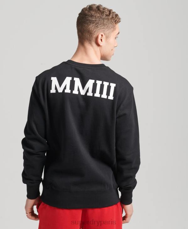 Superdry Hommes sweat à capuche varsity arch crew D64Z5134 vêtements noir