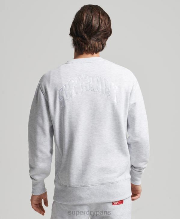 Superdry Hommes sweat à capuche varsity arch crew D64Z778 vêtements gris clair