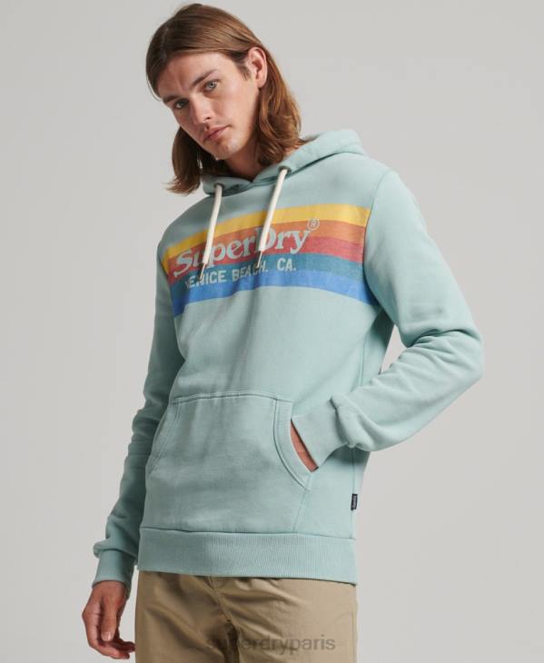Superdry Hommes sweat à capuche vintage D64Z631 vêtements vert