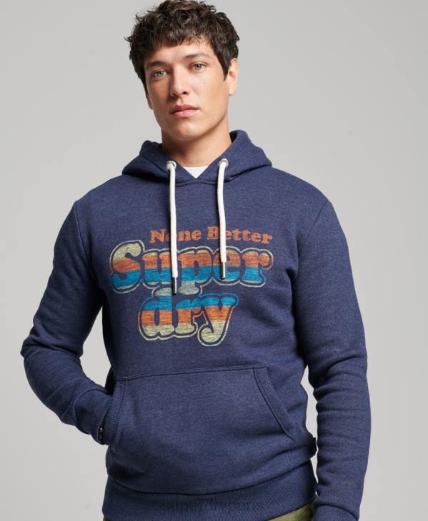 Superdry Hommes sweat à capuche vintage cooper classique D64Z599 vêtements marine