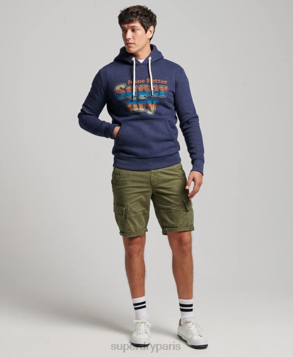 Superdry Hommes sweat à capuche vintage cooper classique D64Z599 vêtements marine