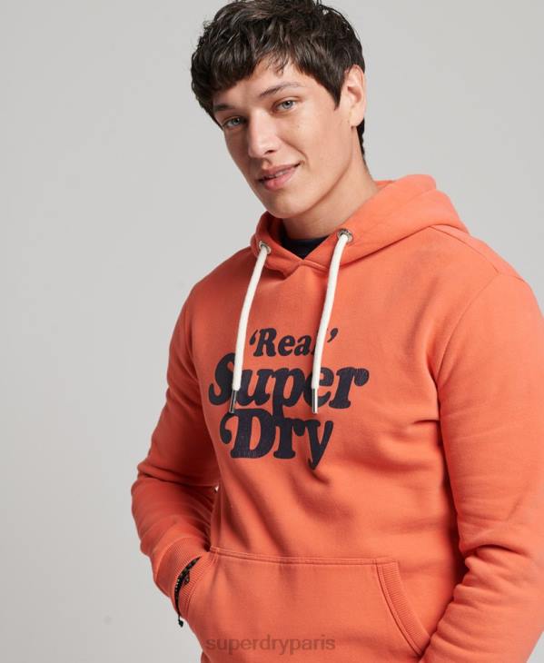 Superdry Hommes sweat à capuche vintage cooper classique D64Z670 vêtements corail