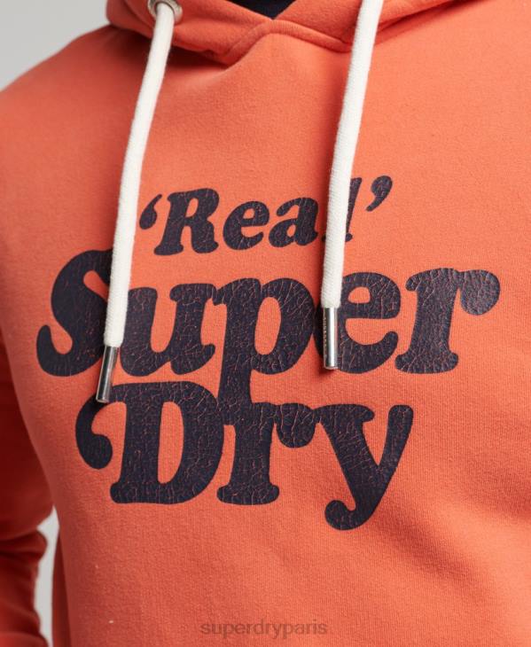 Superdry Hommes sweat à capuche vintage cooper classique D64Z670 vêtements corail