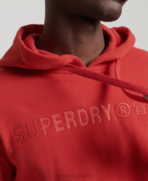 Superdry Hommes sweat à capuche vintage à logo d'entreprise D64Z836 vêtements rouge