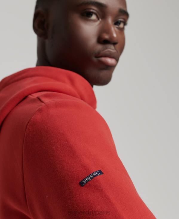 Superdry Hommes sweat à capuche vintage à logo d'entreprise D64Z836 vêtements rouge