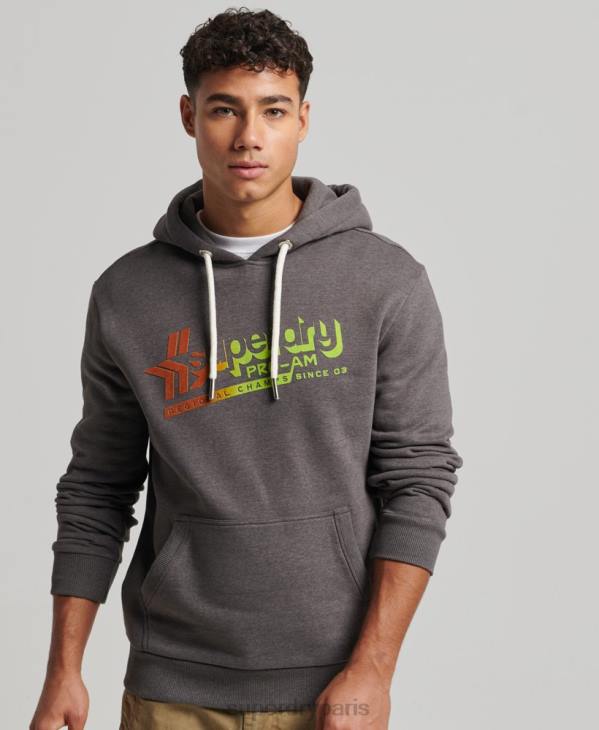 Superdry Hommes sweat à capuche vintage shadow D64Z638 vêtements noir