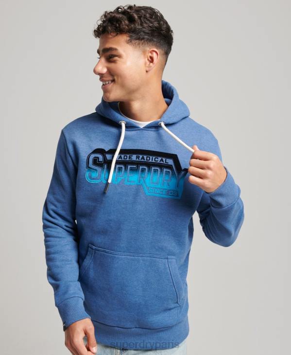 Superdry Hommes sweat à capuche vintage shadow D64Z753 vêtements marine