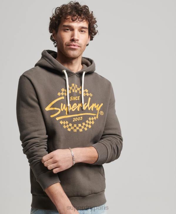 Superdry Hommes sweat à capuche vintage shapers & makers D64Z609 vêtements gris foncé