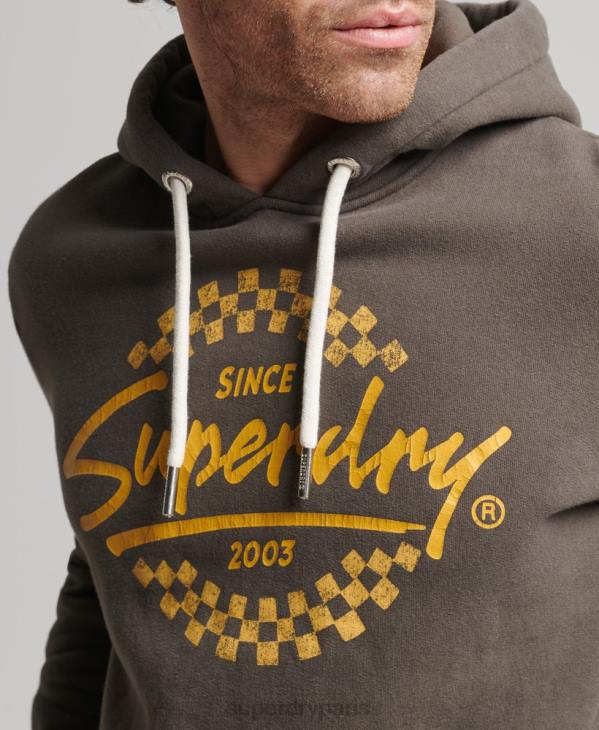 Superdry Hommes sweat à capuche vintage shapers & makers D64Z609 vêtements gris foncé