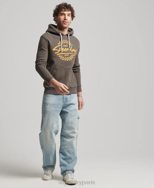 Superdry Hommes sweat à capuche vintage shapers & makers D64Z609 vêtements gris foncé