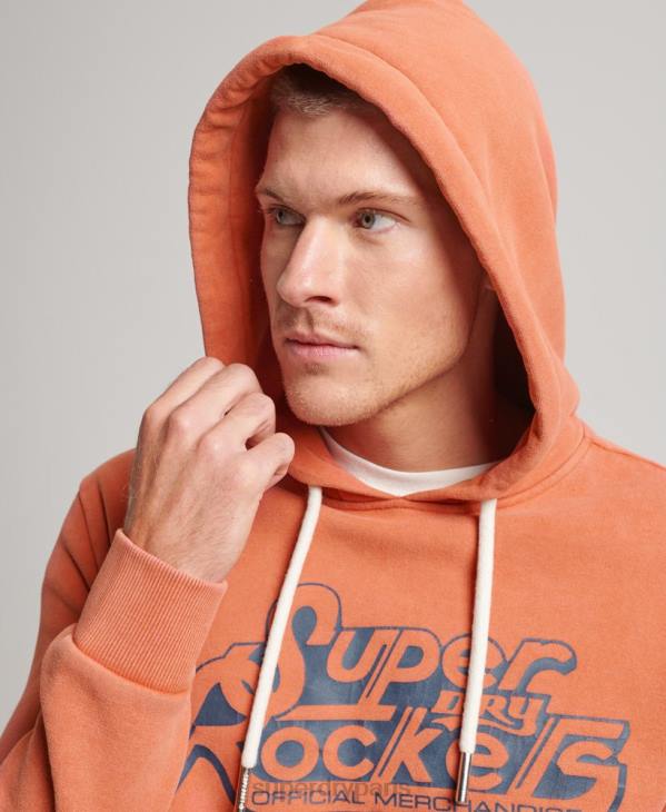 Superdry Hommes sweat à capuche vintage shapers & makers D64Z610 vêtements orange