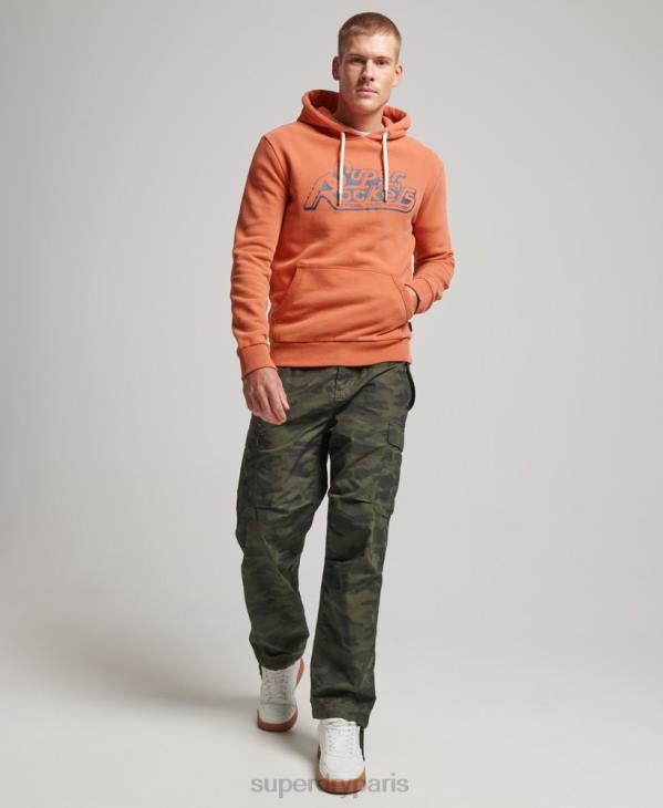 Superdry Hommes sweat à capuche vintage shapers & makers D64Z610 vêtements orange