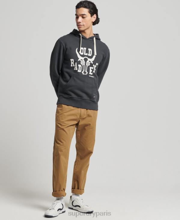 Superdry Hommes sweat à capuche vintage surf ranchero D64Z860 vêtements gris foncé