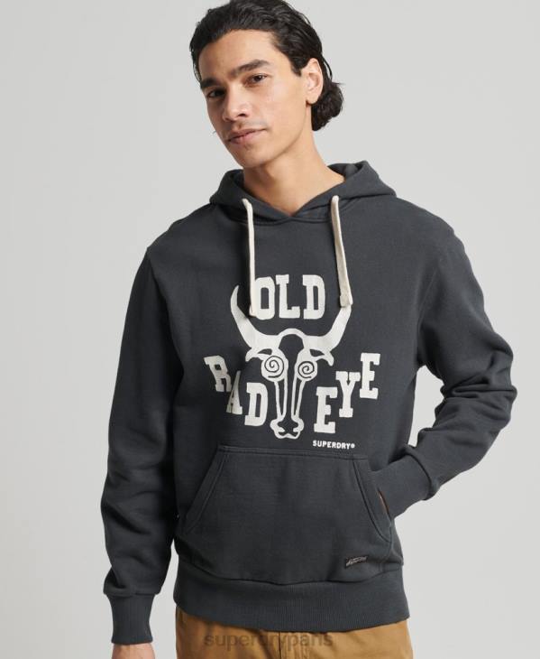 Superdry Hommes sweat à capuche vintage surf ranchero D64Z860 vêtements gris foncé