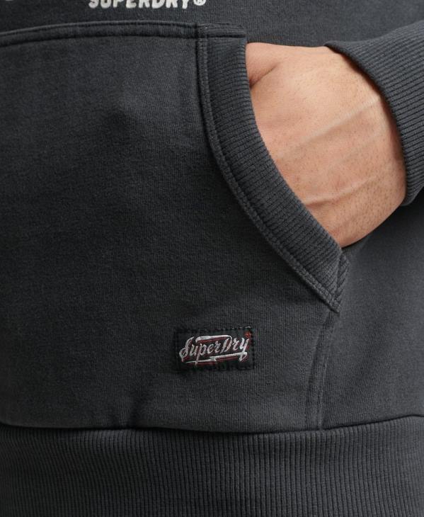 Superdry Hommes sweat à capuche vintage surf ranchero D64Z860 vêtements gris foncé