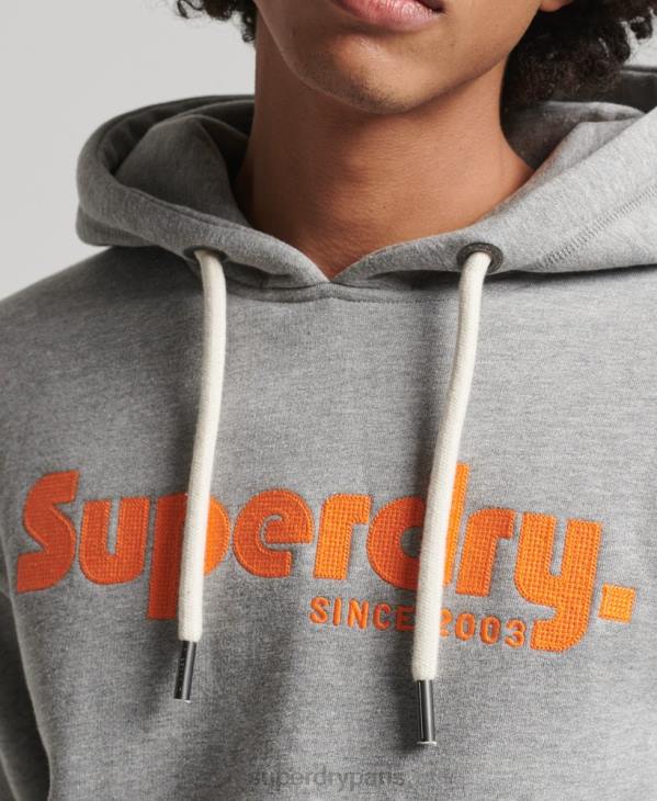Superdry Hommes sweat à capuche vintage terrain classique D64Z607 vêtements gris clair
