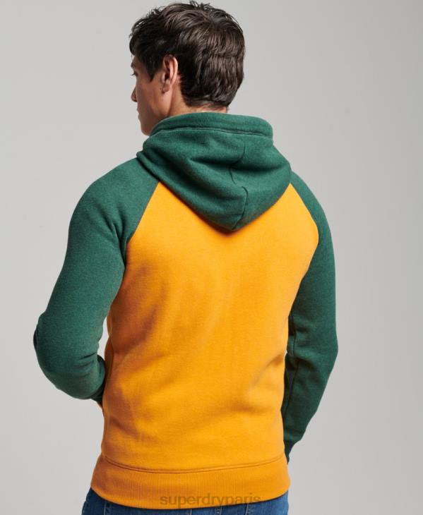Superdry Hommes sweat à capuche zippé baseball logo vintage brodé D64Z490 vêtements or