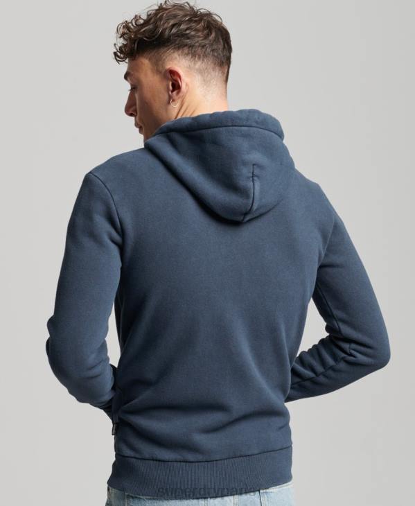 Superdry Hommes sweat à capuche zippé cali à logo vintage D64Z454 vêtements marine