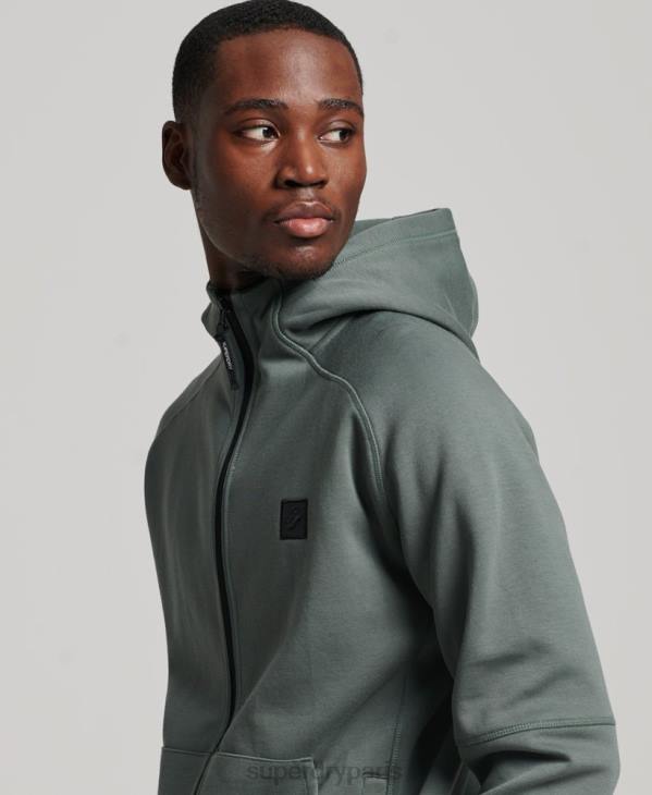 Superdry Hommes sweat à capuche zippé code tech D64Z458 vêtements vert