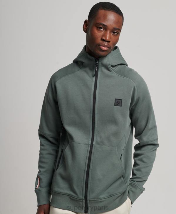 Superdry Hommes sweat à capuche zippé code tech D64Z458 vêtements vert