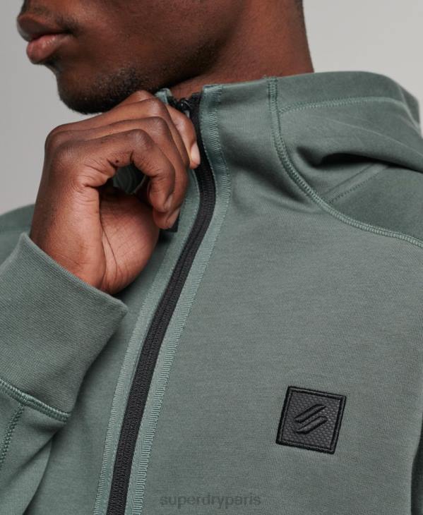 Superdry Hommes sweat à capuche zippé code tech D64Z458 vêtements vert