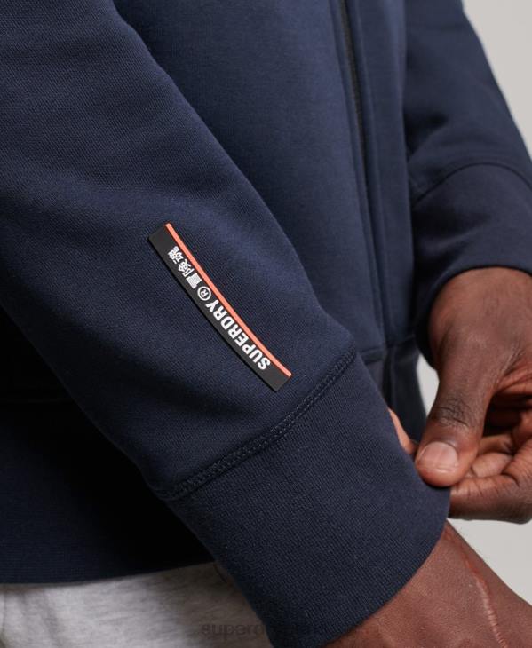 Superdry Hommes sweat à capuche zippé code tech D64Z461 vêtements bleu