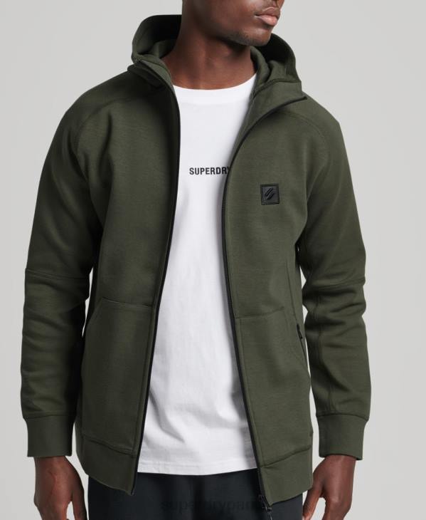 Superdry Hommes sweat à capuche zippé code tech D64Z5140 vêtements kaki