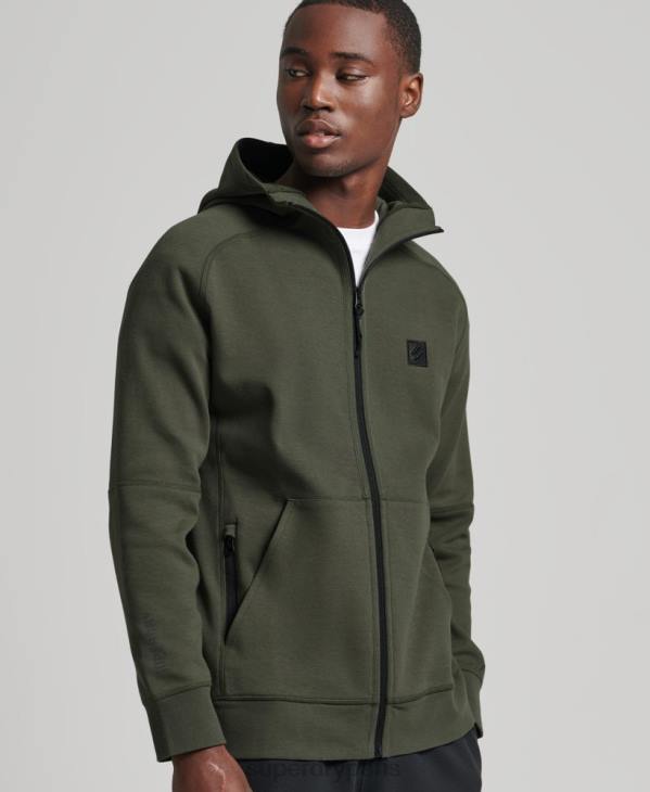 Superdry Hommes sweat à capuche zippé code tech D64Z5140 vêtements kaki