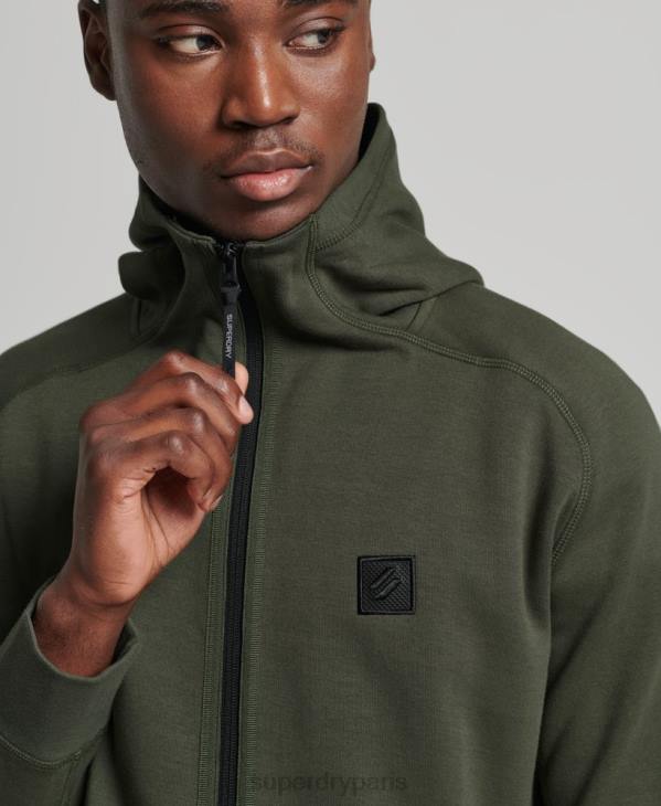 Superdry Hommes sweat à capuche zippé code tech D64Z5140 vêtements kaki