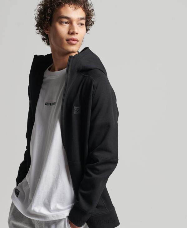 Superdry Hommes sweat à capuche zippé code tech D64Z636 vêtements noir