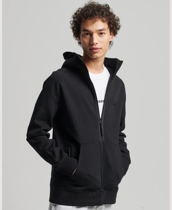 Superdry Hommes sweat à capuche zippé code tech D64Z636 vêtements noir