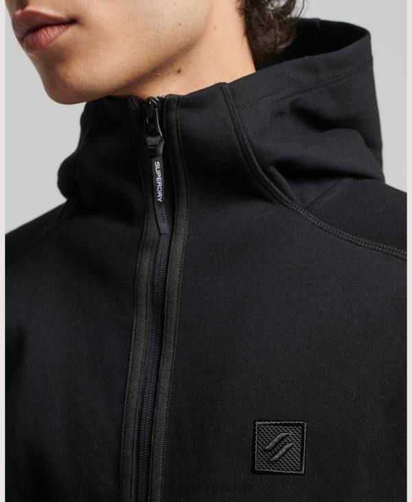 Superdry Hommes sweat à capuche zippé code tech D64Z636 vêtements noir