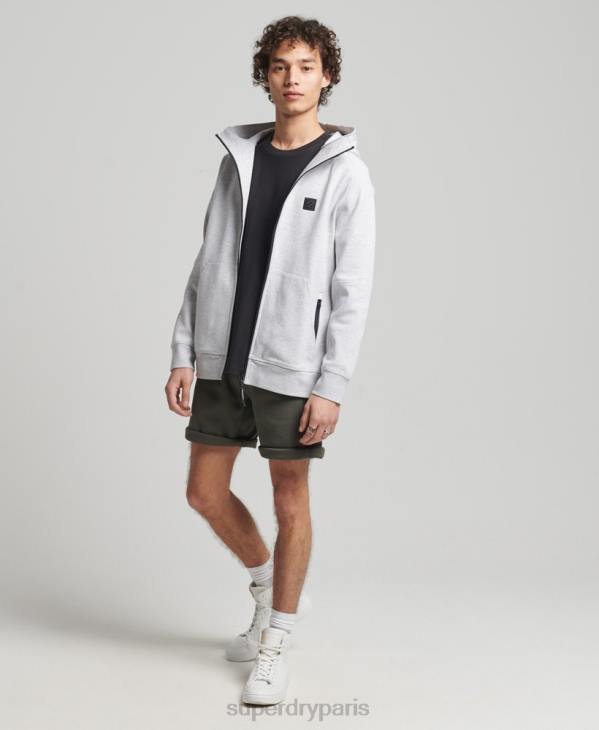 Superdry Hommes sweat à capuche zippé code tech D64Z643 vêtements gris