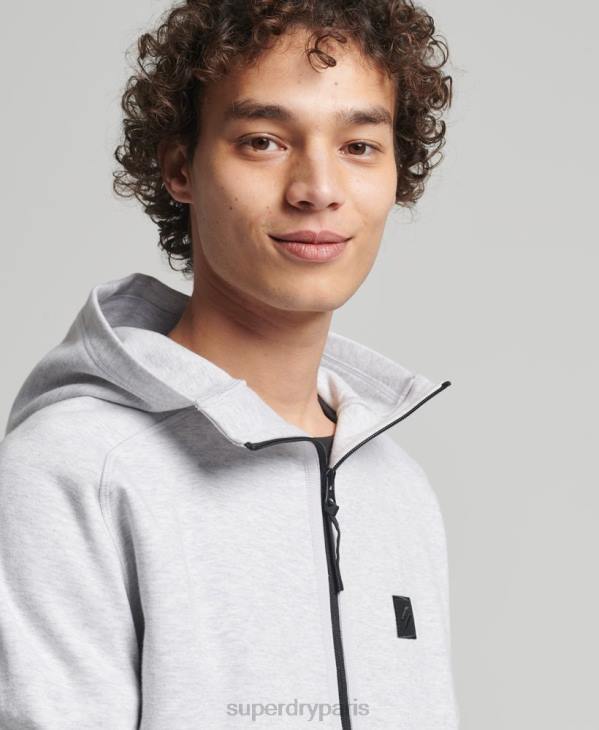 Superdry Hommes sweat à capuche zippé code tech D64Z643 vêtements gris