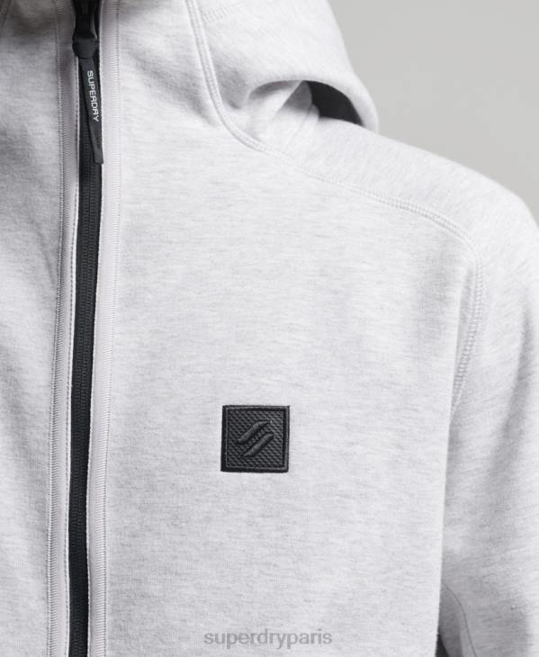 Superdry Hommes sweat à capuche zippé code tech D64Z643 vêtements gris