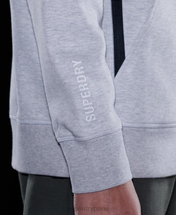 Superdry Hommes sweat à capuche zippé code tech D64Z643 vêtements gris